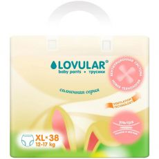 Подгузники-трусики Lovular Солнечная серия, 12-17 кг, размер XL, 38 шт размер XL, 12-17 кг, 38 шт.